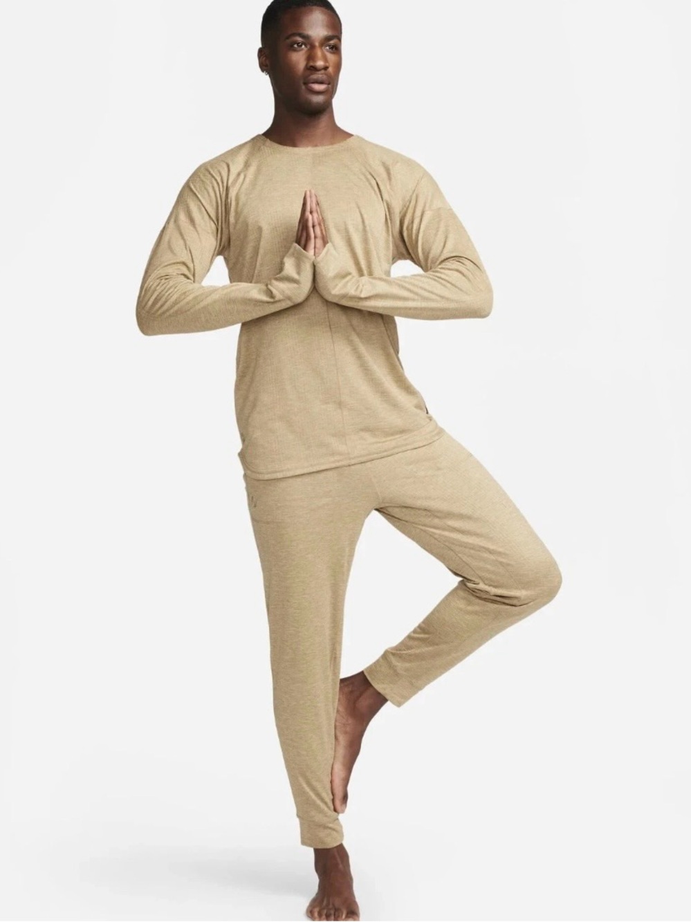 NIKE Dri-Fit YOGA Long Sleeve Crew Shirt & Jogger Set Mens Size Extra Large NEW